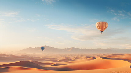 hot air balloon in region country,,
hot air balloon in the desert - obrazy, fototapety, plakaty