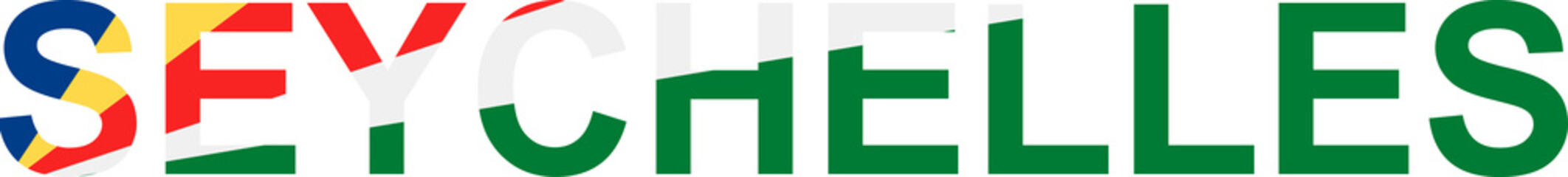 Seychelles word in flag style
