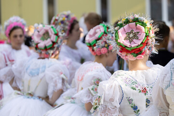Detail of folk costume, Rakvice, Southern Moravia, Czech Republic