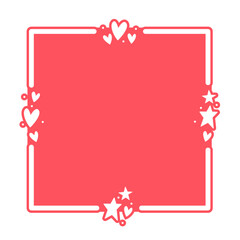 Frame with hearts. Valentine's Day rounded square background with heart icons. Love and romance.