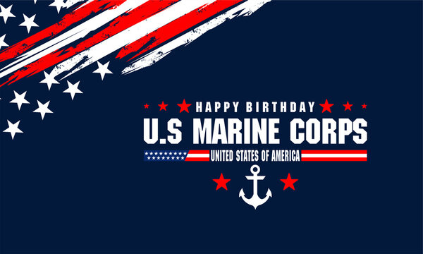 Happy birthday US Marine Corps November 10th. Background Vector Illustration.	
