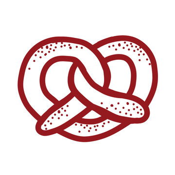 recommend clip art: Pretzel vector illustration flat design line art