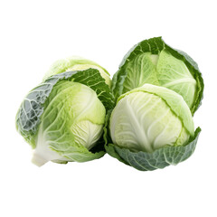 Fototapeta premium Cabbages isolated on a transparent background.