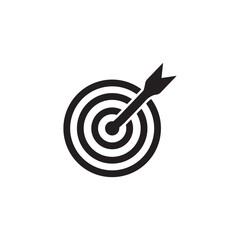 Target icon. Target symbol with arrow isolated on white background - obrazy, fototapety, plakaty