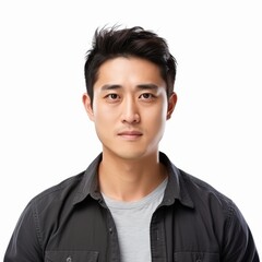 Portrait of a young Asian man for identity verification or advertising