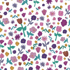 Motif vectoriel de fleurs dessinées à la main avec des marqueurs à alcool, sans couture, parfait pour le papier d'emballage, les cartes cadeaux, le papier peint, la papeterie, les boîtes et sacs cadea