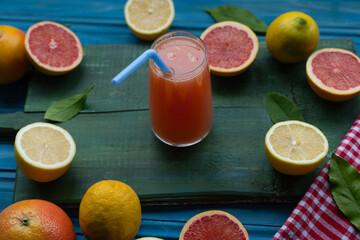 Sliced Grapefruit, Apple, Lemon and Lime Fruit on Wooden Background Photo, Üsküdar Istanbul, Turkiye (Turkey)