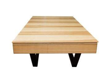 A pool table. Parts of a billiard table close-up. American pool table. Billiard pockets. Wooden billiard table