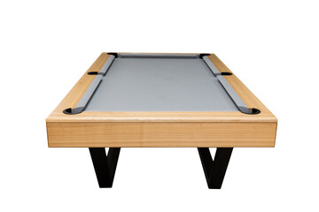 A pool table. Parts of a billiard table close-up. American pool table. Billiard pockets. Wooden billiard table