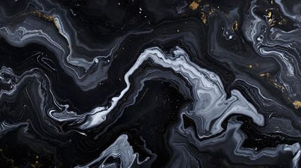 Black Marble ink texture acrylic painted waves texture background.