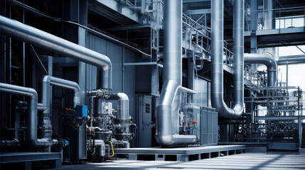 Futuristic industrial facility gleams in chrome, showcasing cutting-edge design and precision engineering. A symbol of modernization and progress in the realm of manufacturing.