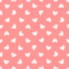 ector illustration. Seamless pattern, Happy Valentine's Day, Pastel pink background with hearts, love, happiness, templates, cards, wallpapers, for website, brochure, advertisement, social media