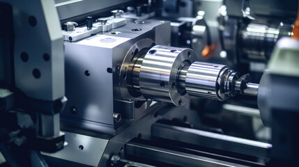 Engineering background: Precision machinery in action, showcasing sleek design and advanced technology. Metallic gears in intricate detail create an industrial ambiance