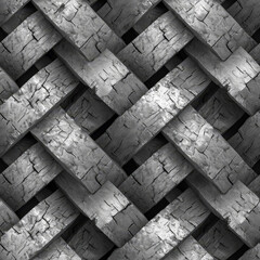 black and white braided Pattern Tile for seamless backgrounds and for filling surfaces in soft colors, ai generated