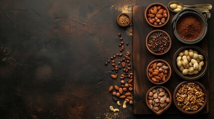 Obraz na płótnie Canvas Arabic Spice and Nut Bowl Illustration Designed for Copy Space, Powered by Generative AI