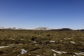View on a mountain in the Suðurland region of Iceland