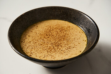 Traditional Transcarpathian Yushka with Porcini Mushrooms. Mushroom soup