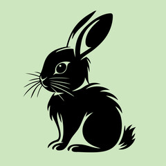 Vector rabbit/bunny, minimalist design, one color.