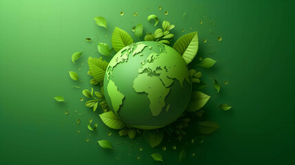 green energy earth globe and ecosystem, caring for the environment make world better place, invest in stocks and businesses that focus on environmental, social, corporate governance