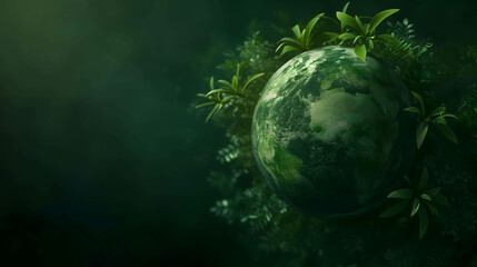green energy earth globe and ecosystem, caring for the environment make world better place, invest in stocks and businesses that focus on environmental, social, corporate governance