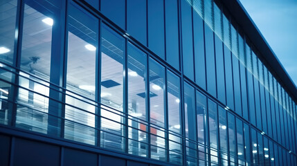 Abstract background of business offices in blue hour