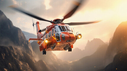 Futuristic Fire Brigade Helicopter