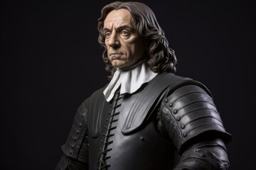 Oliver Cromwell realistic statue - obrazy, fototapety, plakaty