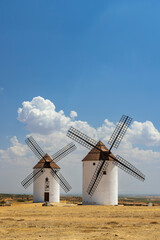 Fototapeta premium Windmills near Mota del Cuervo, Toledo, Castilla La Mancha, Spain