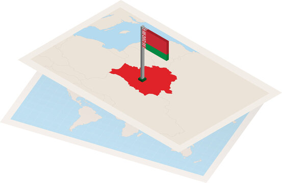 Belarus map and flag