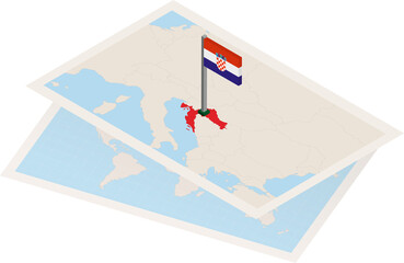 Croatia map and flag