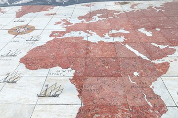 Stone world map in Lisbon