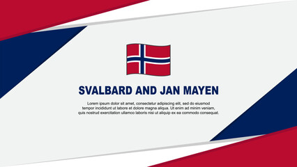 Svalbard And Jan Mayen Flag Abstract Background Design Template. Svalbard And Jan Mayen Independence Day Banner Cartoon Vector Illustration. Svalbard And Jan Mayen