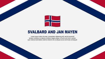 Svalbard And Jan Mayen Flag Abstract Background Design Template. Svalbard And Jan Mayen Independence Day Banner Cartoon Vector Illustration. Svalbard And Jan Mayen Banner