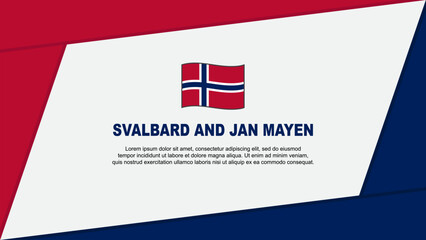 Fototapeta na wymiar Svalbard And Jan Mayen Flag Abstract Background Design Template. Svalbard And Jan Mayen Independence Day Banner Cartoon Vector Illustration. Svalbard And Jan Mayen Cartoon