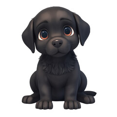 cute 3d labrador retriever puppy dog illustration 