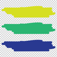 Vector color highlighter brush lines set . Hand drawing colour lines . Painting brushstroke. In eps 10.