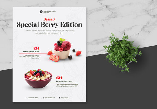 Grey and Red Edition Menu Letter