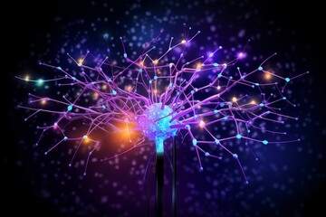 Fototapeta premium Artificial intelligence brain with neural connections, futuristic concept of ai technology