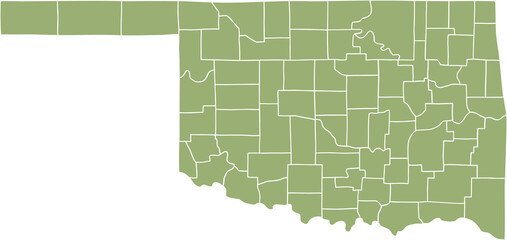 doodle freehand drawing of oklahoma state map.