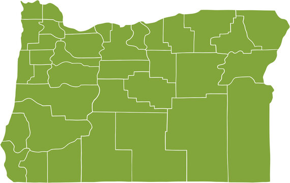 doodle freehand drawing of oregon state map.