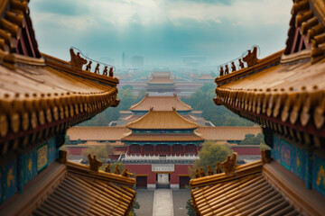 Fototapeta na wymiar Forbidden City in Beijing ,China. Forbidden City is a palace complex and famous destination in central Beijing, China