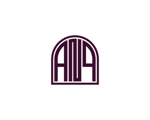 ANQ logo design vector template