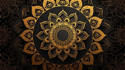 Circular Arabesque Design for Islamic Art, Generated by AI