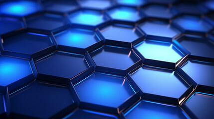Abstract blue hexagon background