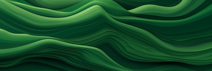 Organic green abstract lines wallpaper for modern interior design and artistic projects