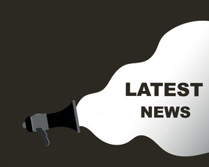 Latest News written on speech bubble. Advertising set. Vector stock illustration.