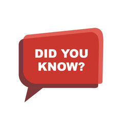 Did You Know Megaphone Label. stock.written on speech bubble. Advertising sign. Vector stock illustration.