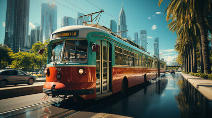 Tramway in Dubai - obrazy, fototapety, plakaty