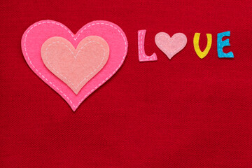 Image of  hearts.  hearts and text love