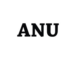 ANU logo design vector template